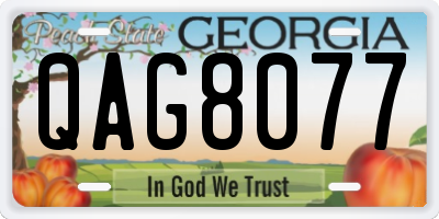 GA license plate QAG8077