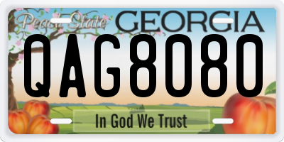 GA license plate QAG8080
