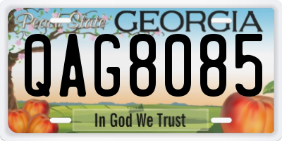 GA license plate QAG8085