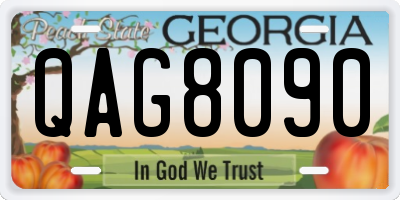 GA license plate QAG8090
