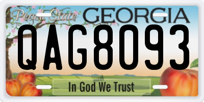 GA license plate QAG8093