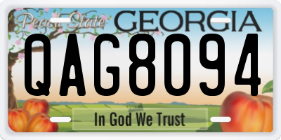 GA license plate QAG8094