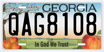 GA license plate QAG8108