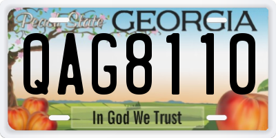 GA license plate QAG8110