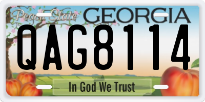 GA license plate QAG8114