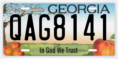GA license plate QAG8141