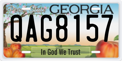 GA license plate QAG8157