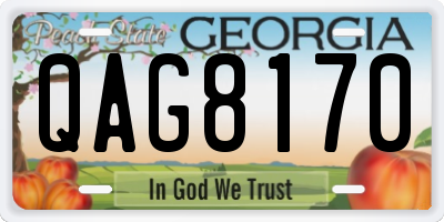 GA license plate QAG8170