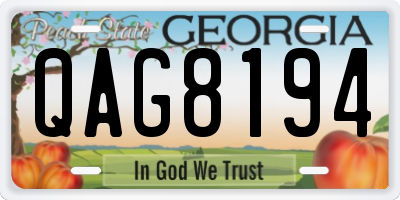 GA license plate QAG8194