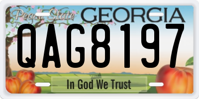 GA license plate QAG8197