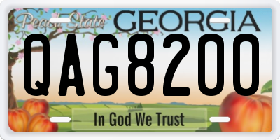 GA license plate QAG8200