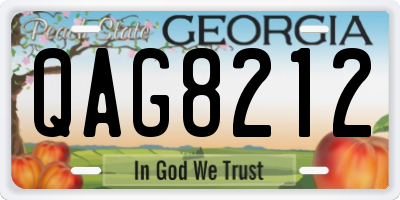GA license plate QAG8212