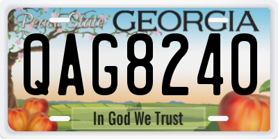 GA license plate QAG8240