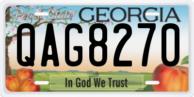 GA license plate QAG8270