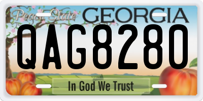 GA license plate QAG8280