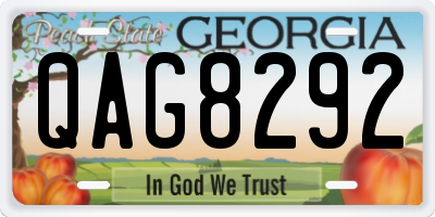 GA license plate QAG8292