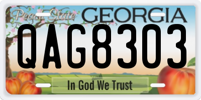 GA license plate QAG8303