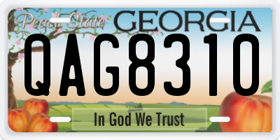 GA license plate QAG8310