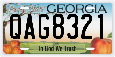 GA license plate QAG8321