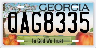 GA license plate QAG8335