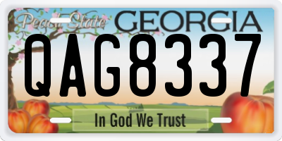 GA license plate QAG8337