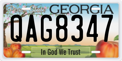 GA license plate QAG8347