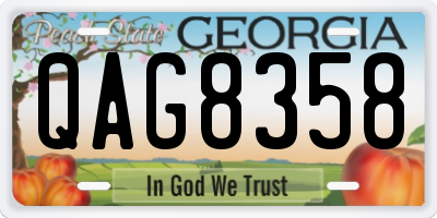 GA license plate QAG8358