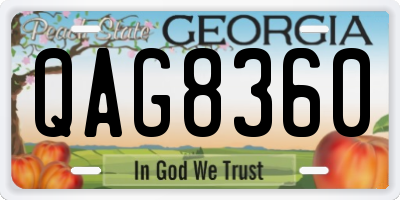GA license plate QAG8360