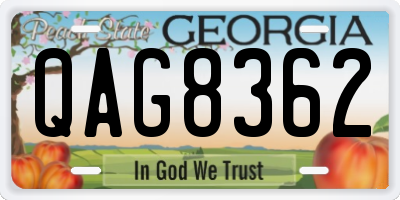 GA license plate QAG8362