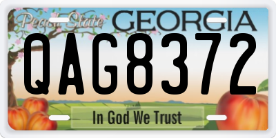 GA license plate QAG8372