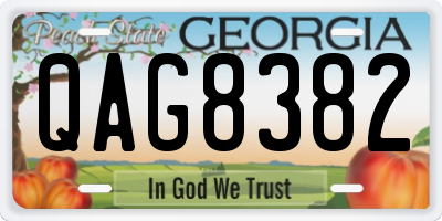 GA license plate QAG8382