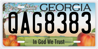 GA license plate QAG8383