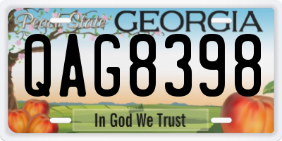 GA license plate QAG8398