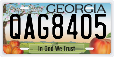 GA license plate QAG8405