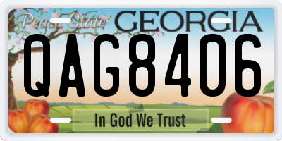 GA license plate QAG8406