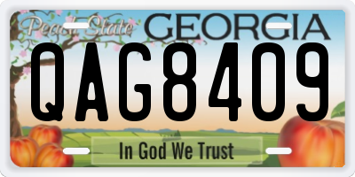 GA license plate QAG8409