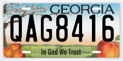 GA license plate QAG8416
