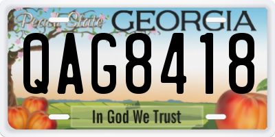 GA license plate QAG8418