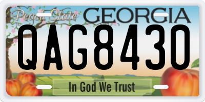 GA license plate QAG8430