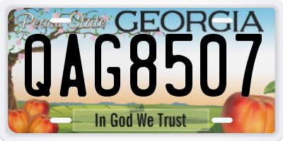 GA license plate QAG8507