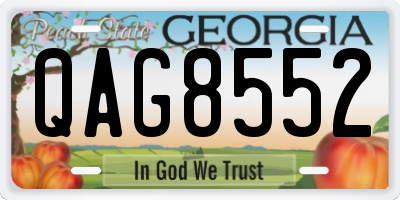 GA license plate QAG8552