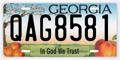 GA license plate QAG8581