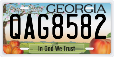 GA license plate QAG8582