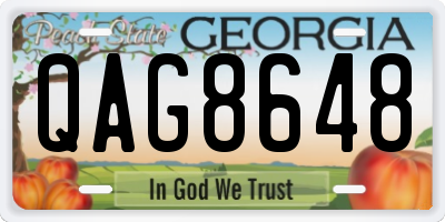 GA license plate QAG8648
