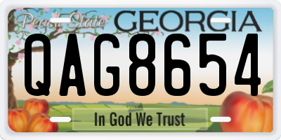 GA license plate QAG8654