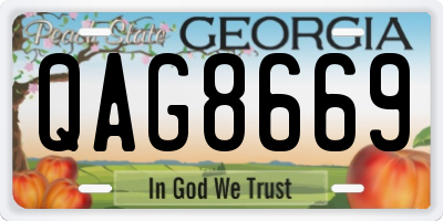 GA license plate QAG8669