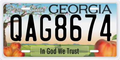 GA license plate QAG8674