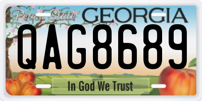 GA license plate QAG8689