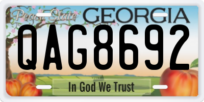 GA license plate QAG8692