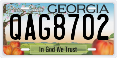 GA license plate QAG8702